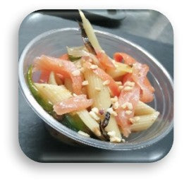 Pâtes au saumon fumé et noisettes